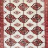 Origin "Turkmen" Persian Tribal Rug Hand Knotted Natural Dyes with Repeating Geometric Patterns 5'4" X 3'10"
