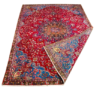 Origin "Khashan" Persian Tribal Rug Hand Knotted Natural Dyes with Central Medallion and Floral Patterns 9'11" X 6'11"