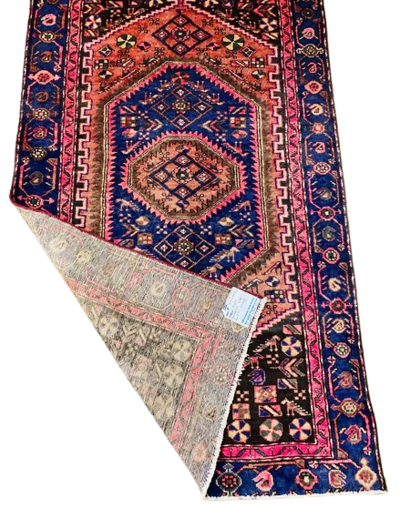 Origin "Zanjan" Persian Tribal Rug Hand Knotted Natural Dyes with Geometric/Floral Patterns 7'4" X 4'10"