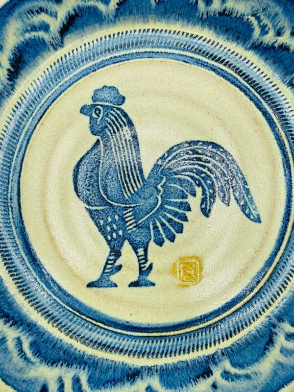 1980s Handmade Studio Pottery Plate Signed and Stamped Rene McCutcheon