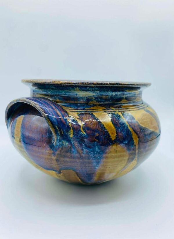 1990 Handmade Collaboration Studio Pottery Bowl Signed Michael Nowack and Linda Dalton