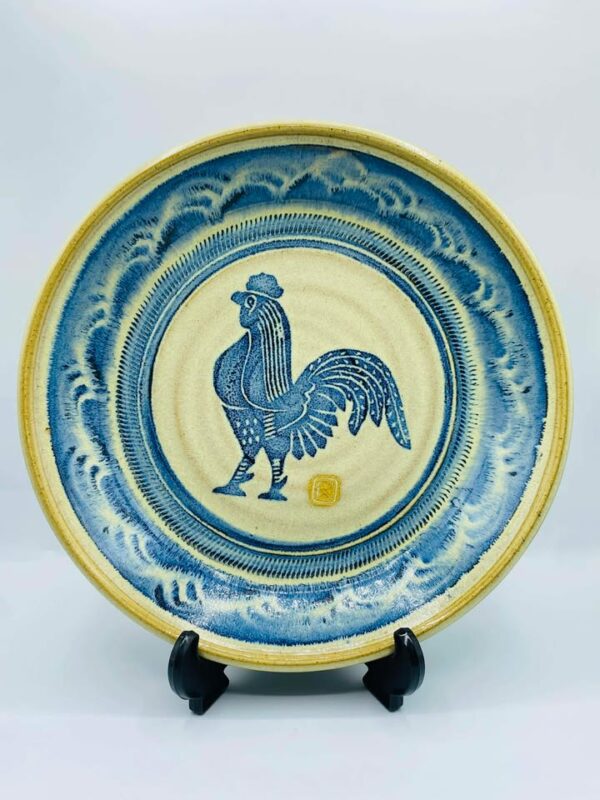 1980s Handmade Studio Pottery Plate Signed and Stamped Rene McCutcheon