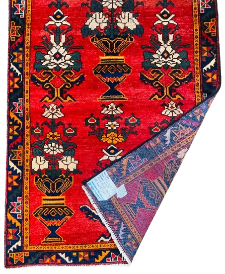 Origin "Shiraz" Persian Rug Hand Knotted Natural Dyes Featuring a traditional Vase or Tree of life design 4'10" X 3'2"