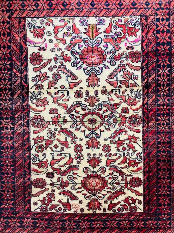 Origin "Baluch" Persian Rug Hand Knotted Natural Dyes with RARE Bird/Floral Motifs and Geometric Patterns 5'7" X 3'1"