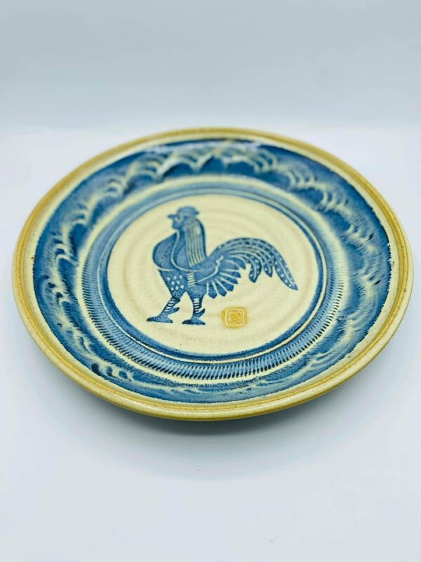 1980s Handmade Studio Pottery Plate Signed and Stamped Rene McCutcheon