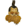 Ceremonial Suku Helmet Mask on stand. Zaire Congo. Carved wood, pain