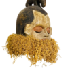 Ceremonial Suku Helmet Mask on stand. Zaire Congo. Carved wood, pain