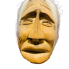 Haudenosaunee False Face “Divided Mask with Protruding Tongue” Onondaga Nation, Six Nations by Clarence Longboat