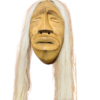 Haudenosaunee False Face “Divided Mask with Protruding Tongue” Onondaga Nation, Six Nations by Clarence Longboat